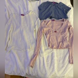 Edikted tops. 2 long sleeve and one cropped short sleeve. All size small.